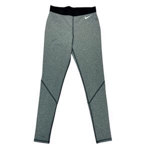 Nike Pro Dri Fit Womens S Heather Gray Ankle Length Stretchy Athleisure Leggings